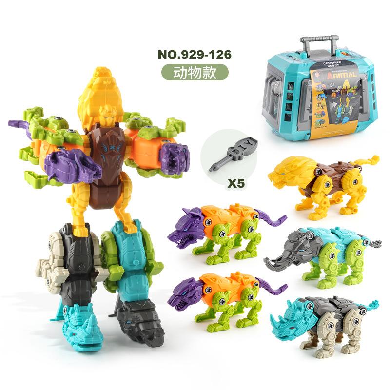 Barnas Jurasiske Dyr Montering Dinosaur Tyrannosaurus Triceratops Elefant Skruing Demontering Demontering Demontering Gutteleke