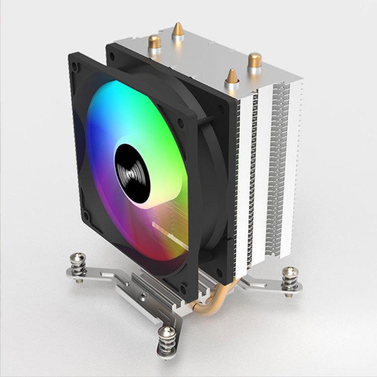Ice V90 Desktop CPU Cooler: Silent Air-Cooled Fan with Dual Copper Heat Pipes