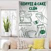 Fashion Coffee Line Anime Tapestry Hippie Flower Wall Carpets Dorm Decor Wall Hanging Home Decor
