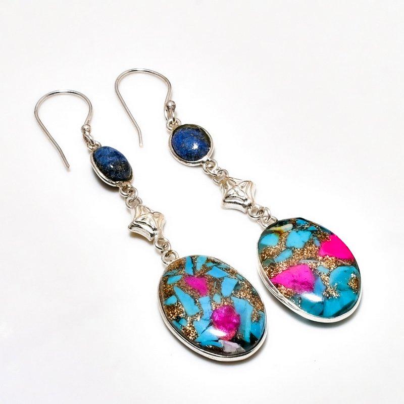 

Ювелирные серьги с колючими устрицами и лазуритом 925 пробы, посеребренные, 3,03 дюйма