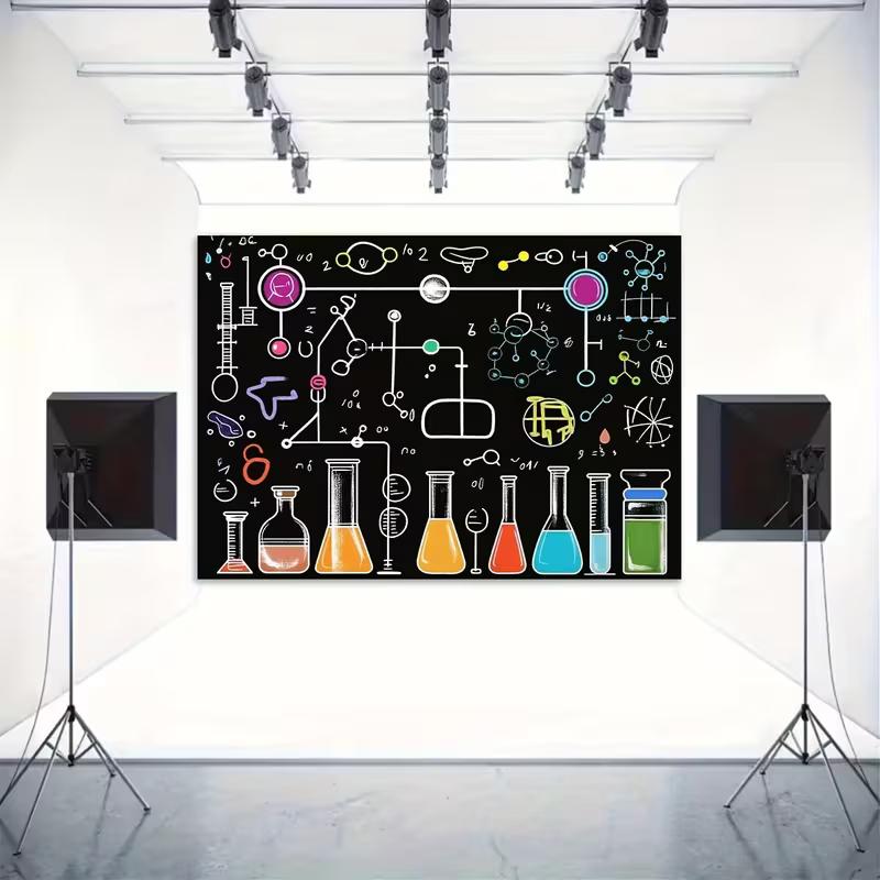 2D Chemistry Lab Backdrop Science Themed Birthday Photography Background