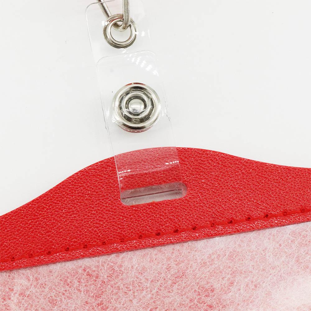 Colors Card Holder Clip PU Leather Badge Holder Clip ID Badge Holder Nurse Doctor Name Card Holder Retractable Badge Reels