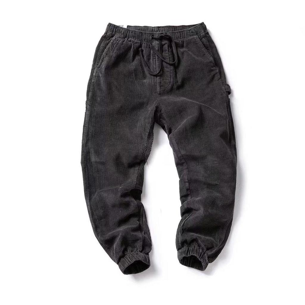 Pantaloni casual lejeri din catifea reiată, stil retro japonez, pentru bărbați, pentru toamnă/iarnă, 2023.