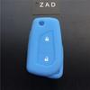ZAD Silicone Rubber Car Key Cover Case Shell Set Protector Fob for Toyota Aygo Yaris Highlander Camry RAV4 2 Button Key  Holder