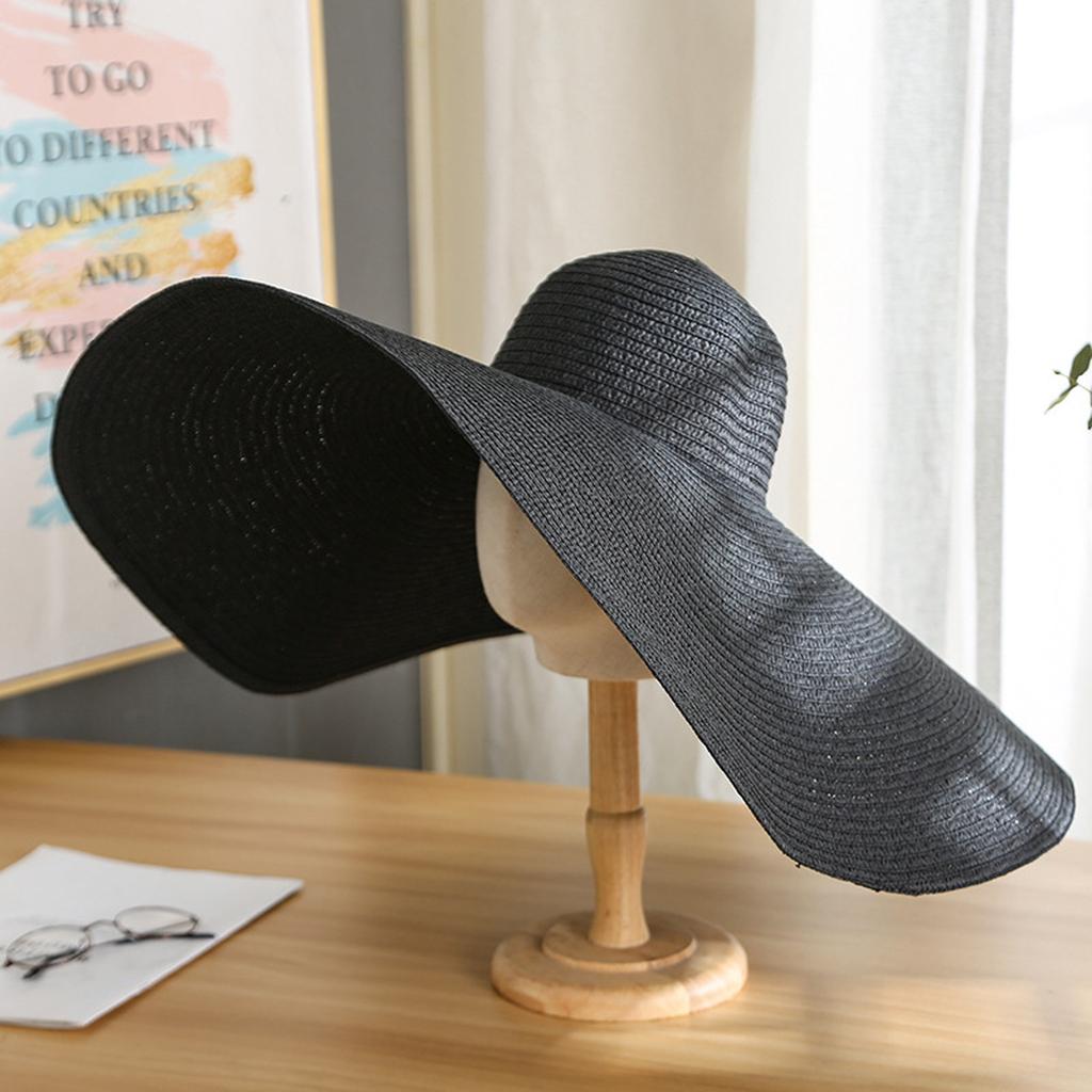 (Projector)Women's Leisure Big Edge Dome Holiday Foldable Sunshade Beach Hat