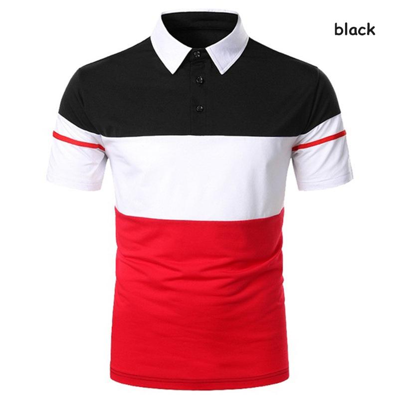 Neue Sommer Mode Business Drei Kontrast Farbe männer Polo Neck Slim Fit Kurzarm POLO Shirt