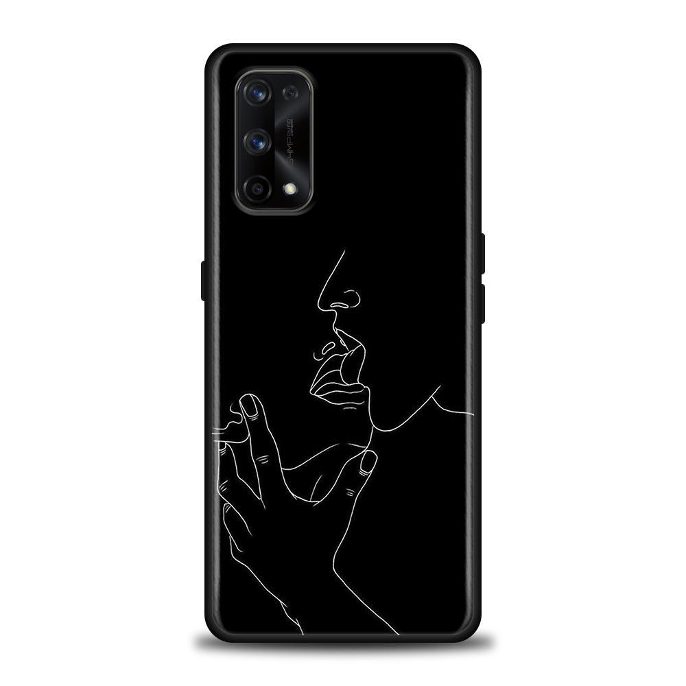 Minimalist Line Art Sexy Lover Kiss Case For Realme C21Y C21 C25 C20 C15 C12 C11 C1 GT Master Neo Neo2 5G Fundas Capa Soft Cases