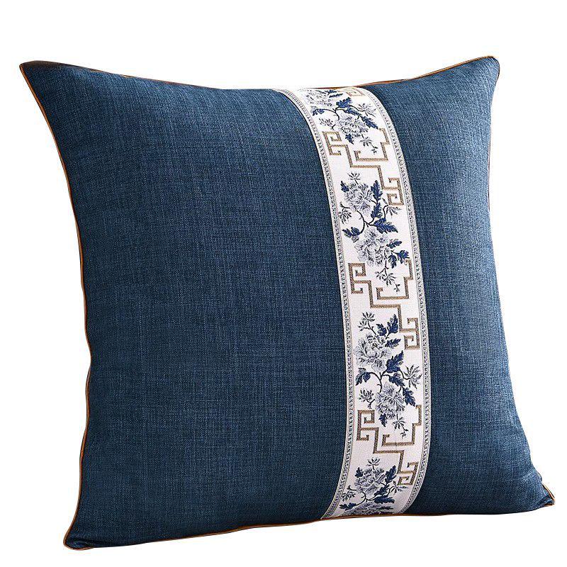 Chinese Style Lumbar Pillow and Sofa Back Cushion with Cover, for Living Room or Bedside