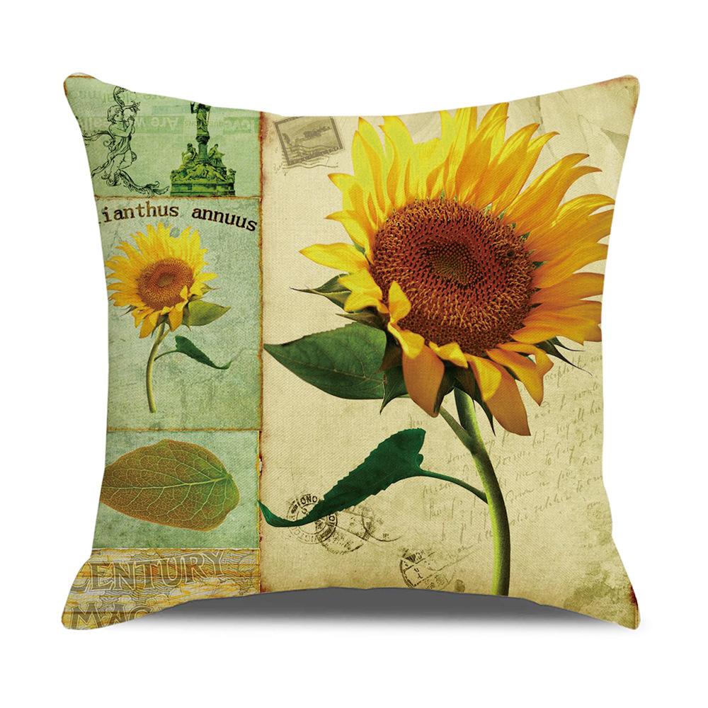 New Vintage Floral Pillow Linen Printed Sofa Home Office Decorative Cushion Cover