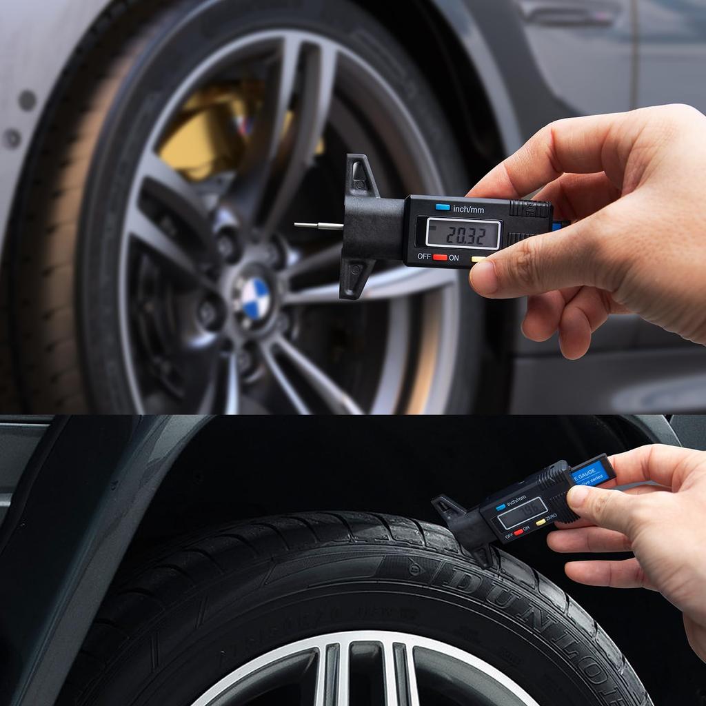 SCITOOLS Tire Groove Depth Gauge, Digital, 0 - 25 mm, Spare Included, Capital