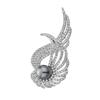 Winged Couple Pearl Brooch Japanese and Korean Style Alloy Diamond-encrusted Wing Brooch
