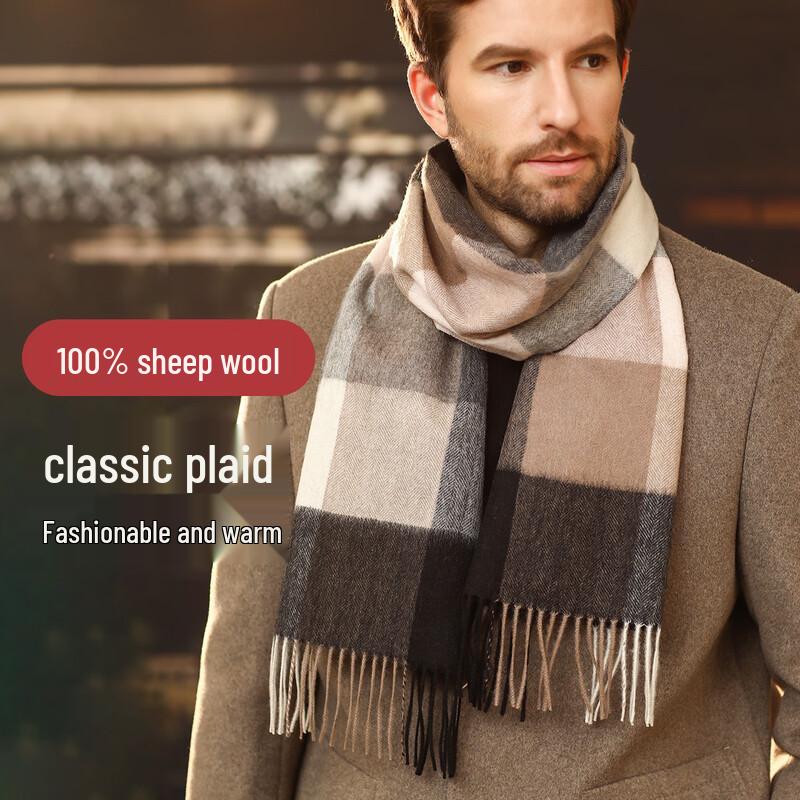 

Men s Narrow 100% Pure Wool Scarf One Size (164x30cm)
