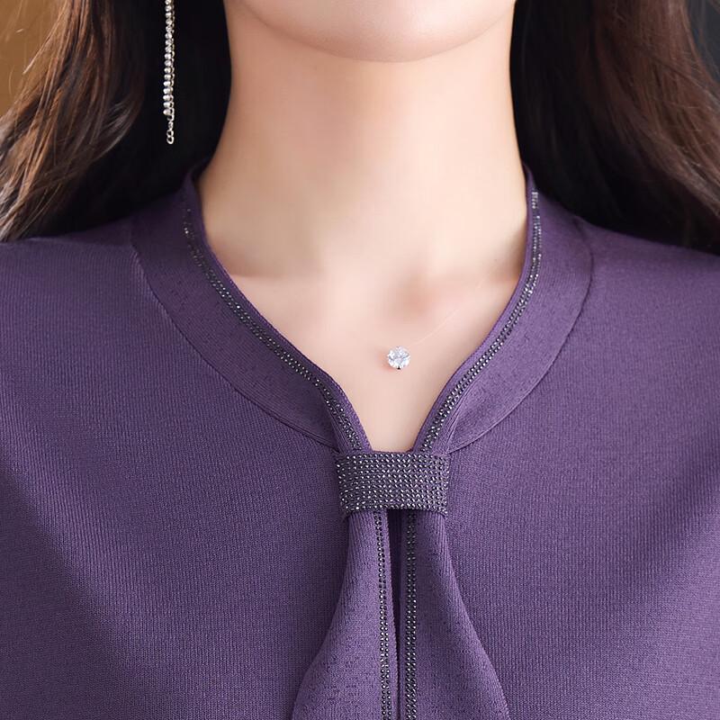 Hengyuanxiang Women's Elegant V-neck Short Sleeve Knit Top