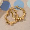 304 Stainless Steel Irregular Wave Ear Cuff for Women