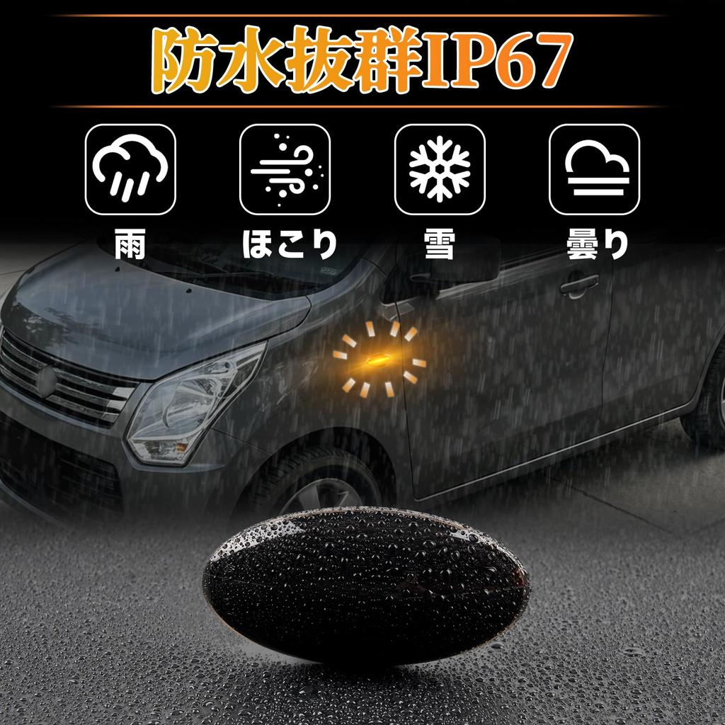 GemPro LED Side Marker Lights for Suzuki DA64 Wagon Jimny Spacia MK32 Wagon R MH21 MH22 MH23 MH34 smoked R, Every, JB23, MK53, Hustler, (2 pieces,