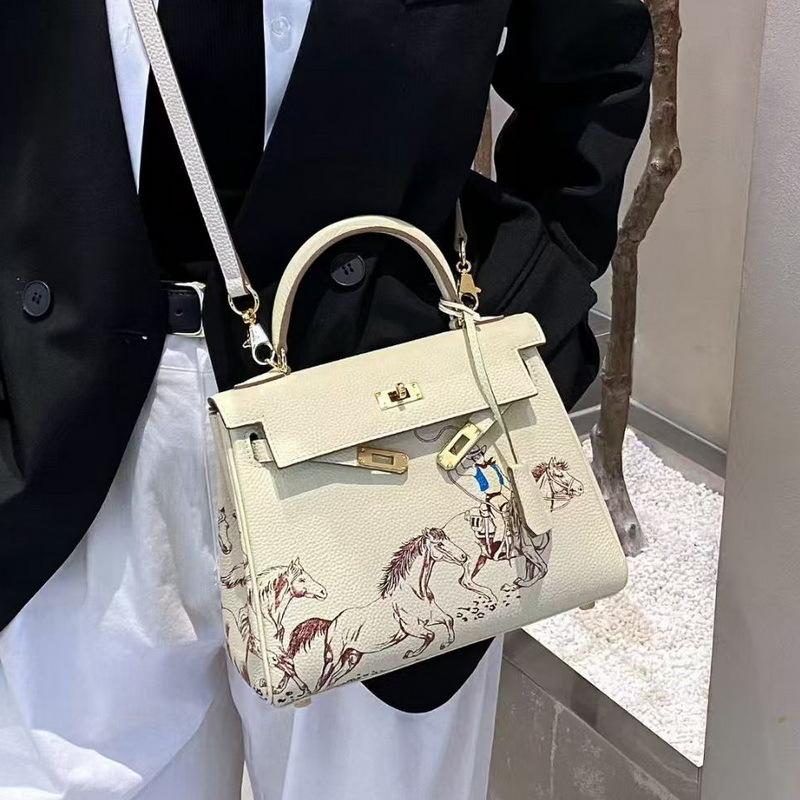 2026 neue Leder-Damenhandtasche Rindsleder erste Schicht Togo weiches Leder Pegasus beschichtete Ententasche grenzüberschreitender Großhandel