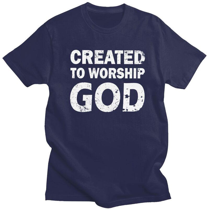 

Created To Worship God T Shirts 100 Cotton Tee Tops Streetwear O Neck Tshirts Fashion Short Sleeve Clothing For Men 4XL