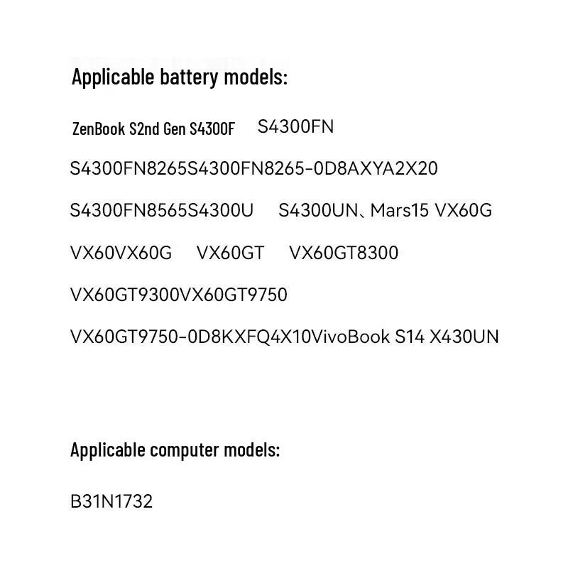llano Replacement Laptop Battery for ASUS VivoBook S2 / Mars15 S4300 Series