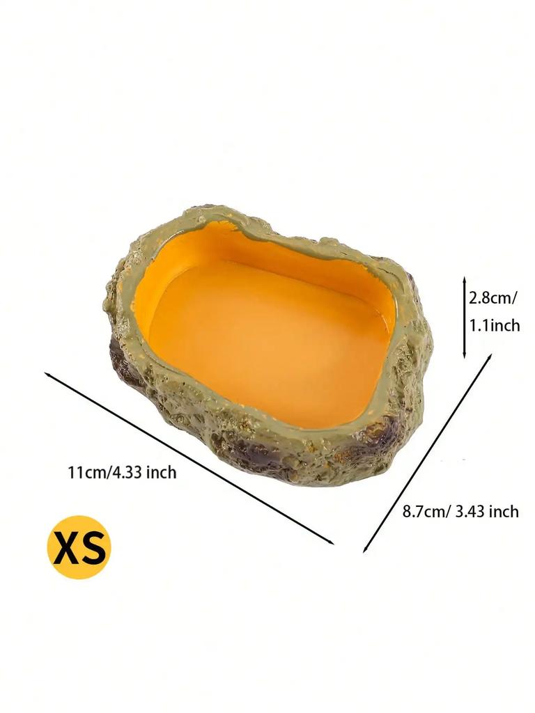 Reptile Water Bowls Decorative Terrarium Habitat Decoration Resin Feeding Bowl for Frog Tortoise