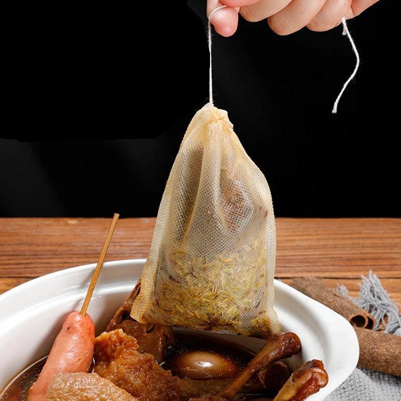 100pcs Tea Bags Non-woven Fabric Tea Filter Bags for Spice Tea Infuser with Heal Seal Disposable Seal Spice Filters Teabags