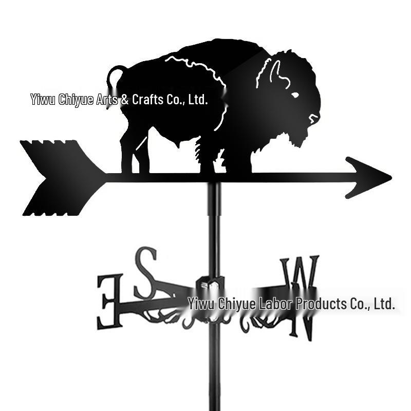 Weather Vane Ornament: Outdoor Wrought Iron Spray-Painted Roof Decoration Metal Craft