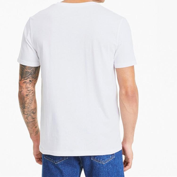 PUMA Graphic Box Logo Printed Short Sleeve TEE Men White Men's 598625-02