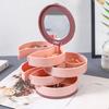 Jewelry Display Organizer Dust-proof Abrasion Resistant Mirror Multilayers Rotary Jewelry Box Household Supplies