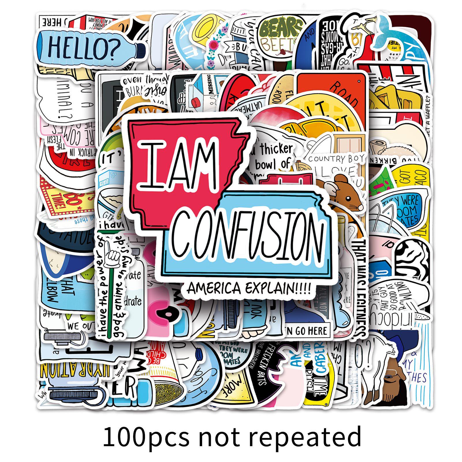 Vine-Themed Graffiti Stickers: 100-Piece Waterproof Cartoon Set for Skateboards and Luggage