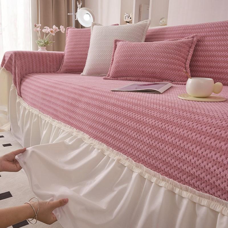 Funda Sofa Living Room Patchwork Thick Warm Sofa Throw  Winter Sherpa Camping Picnic Sofa Cover