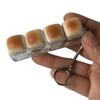 Caramel Creative DIY Assembly Keyboard Keychain Portable Cute Fidget Keycap Keychain Bread Design Keycap Button Mini Pop Adult Use