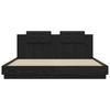 Bed Frame with Headboard Black Oak Effect 200 x 200 cm