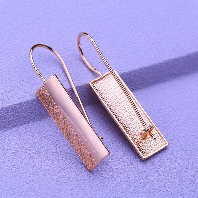 LSOOYH klipsy różowe złoto kolor modne kolczyki dla kobiet kwadratowe kolczyki wiszące biżuteria