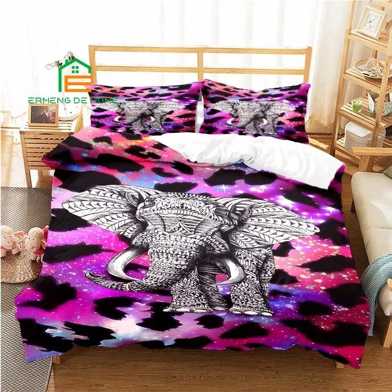 Animal Elephant Art Pattern Duvet Cover Set Bedding for Aldult Kids Bed Set Game Quilt Cover Comforter Cover Bedding Set