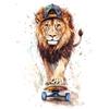 Lion On a Skateboard Poster Lion On a Skateboard Poster, 70X100 Cm, Frameless, Matte Paper 230 Gsm