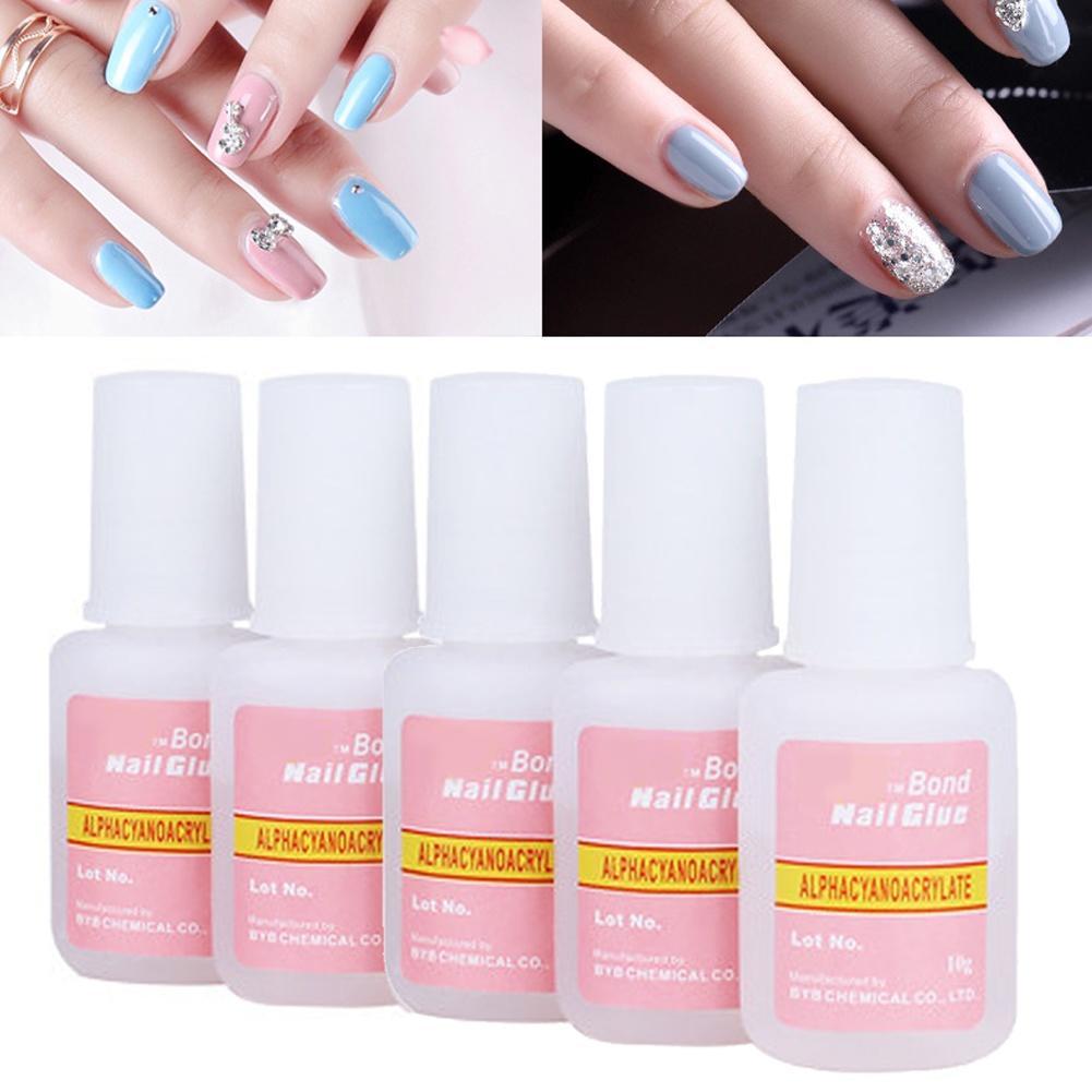 1 5 Bottles Acrylic Nail Art Glue French False Tips Manicure Tool 1 Of 6
