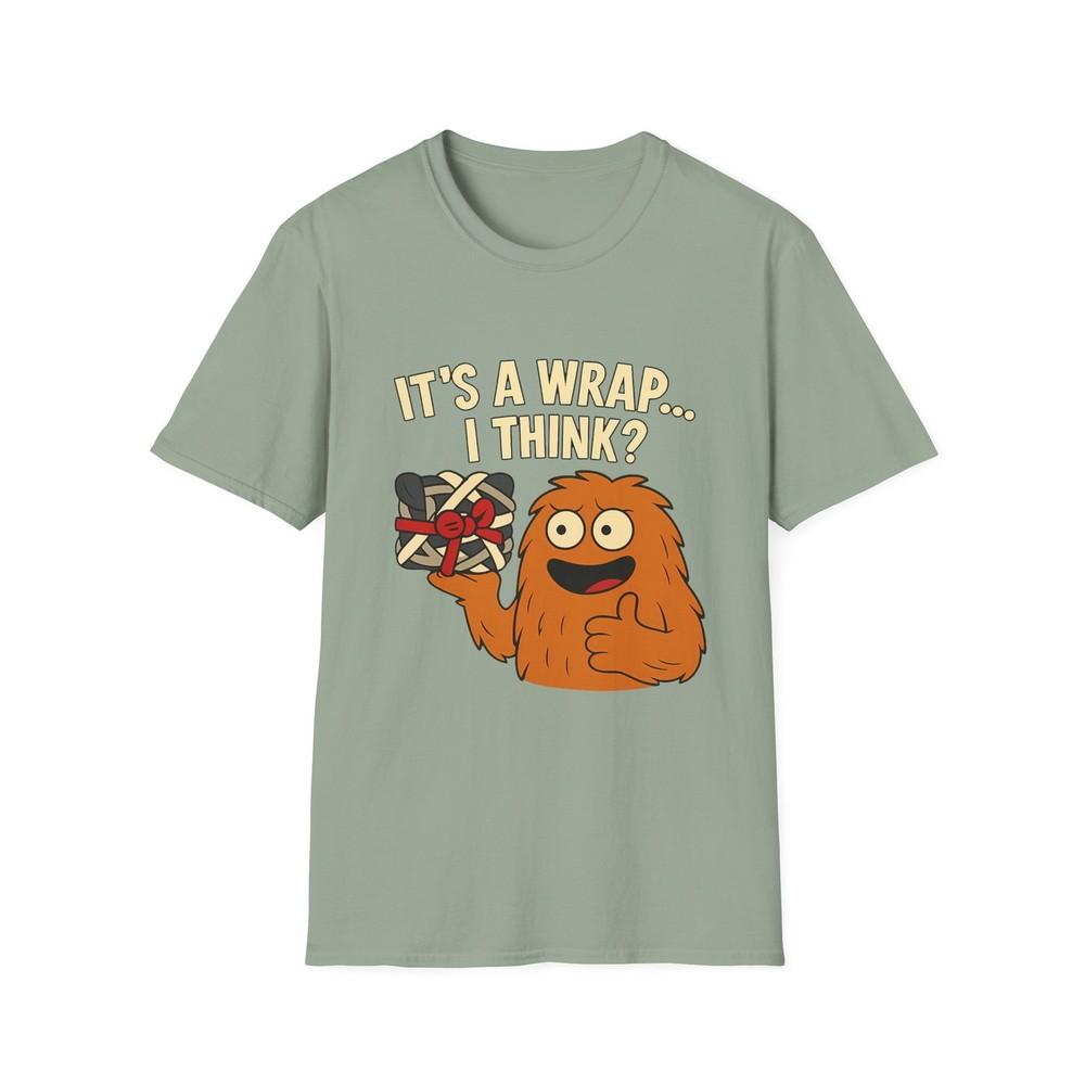 

Unisex Softstyle T-Shirt Funny Christmas Monster Gift-Wrapping Fail M