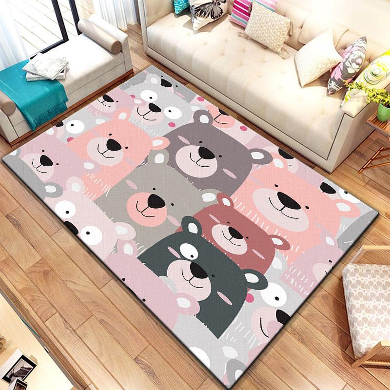 Teppich mit Cartoon-Spleißtieren, groß, Teppich für Wohnzimmer, Schlafzimmer, Sofa, Dekoration, Fußmatte, Küche, rutschfeste Bodenmatte, Picknick