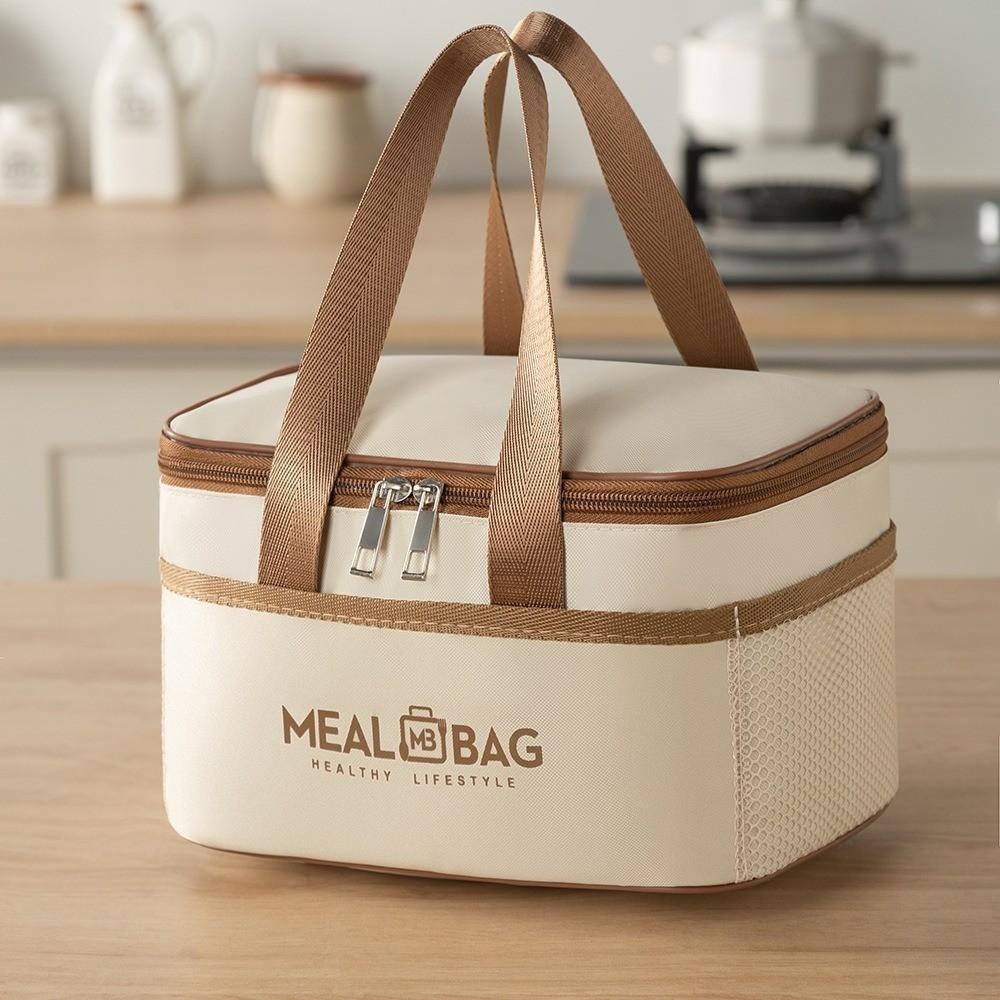 Oxford Cloth Lunch Bag With Insulation For Travel And Work Use