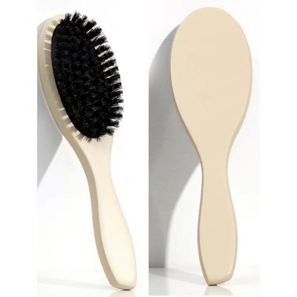 New Arrival Hair Brush Wood Handle Boar Bristle Beard Comb Styling Detangling Straighten Brown Lotus Boar Bristles Massage Comb