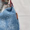 Denim Moon Bag with Colorful Strap Women's Crossbody Bag Fashionable Shoulder Bag Casual Daily Use Design