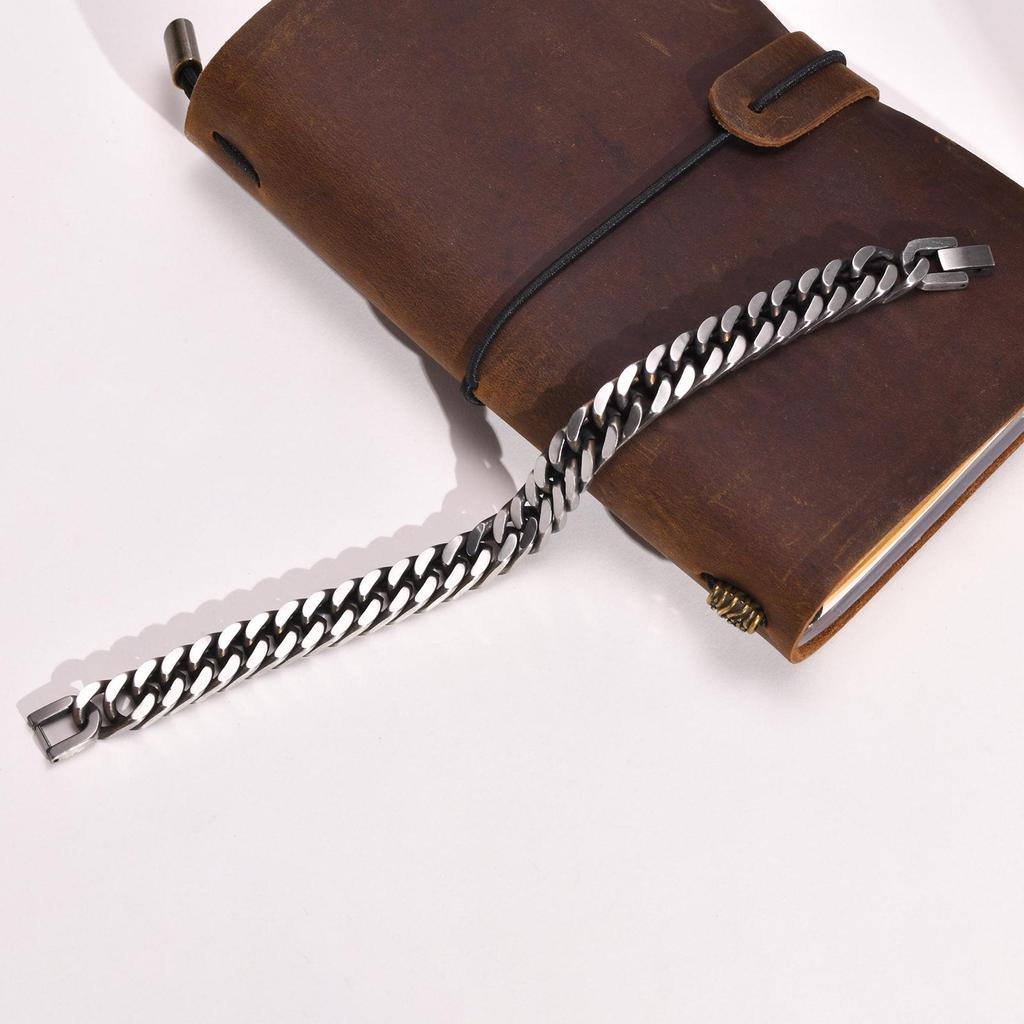 Bracelet Chaîne Cubaine Rétro en Acier Inoxydable pour Homme - Accessoire de Mode Tendance Hip-Hop (BR-475)