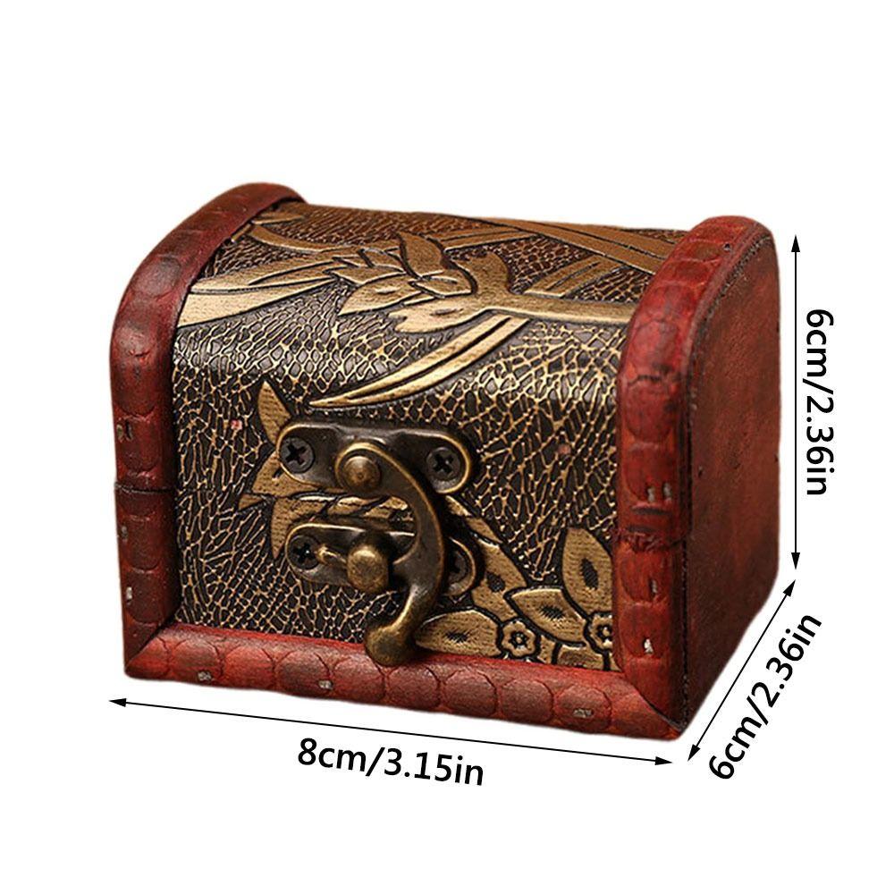Retro Wood Storage Box Chinese Style Treasure Box Vintage Vintage Mini Box Home Decoration