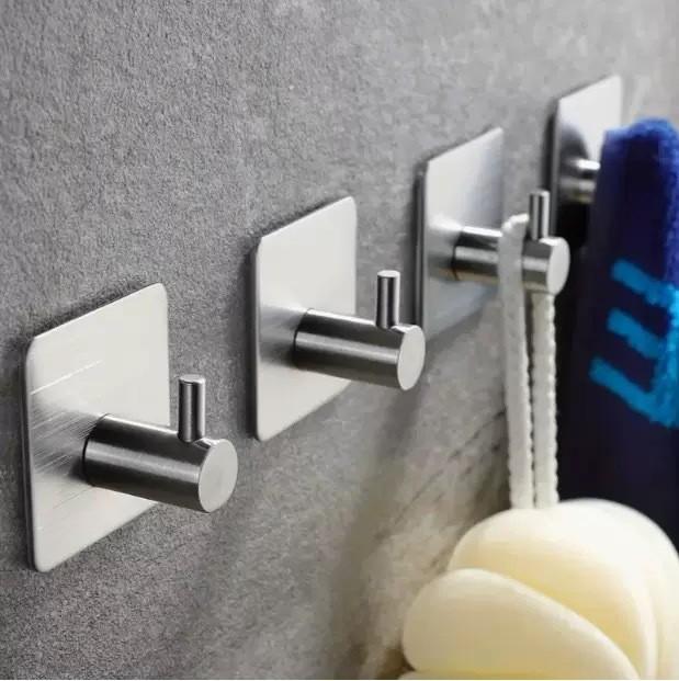 Stainless Steel Heavy Duty Adhesive Hook With Removable Design For Home Organization