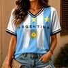 Women's Casual Short Sleeve Soccer with Team Graphic Print for Fan Support