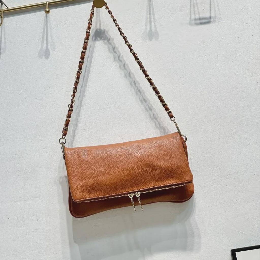 Trendige Umhänge-Schultertasche mit Litschi-Muster - Schlichtes, vielseitiges Design