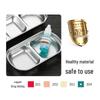ZISIZ 304 Stainless Steel Four-Compartment Hotpot Dipping Dish