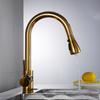 Kitchen Faucet Mixer Pull Out Kitchen Tap Single Handle Single Hole 360 Rotate Copper White/ Nickel/Gold Swivel Sink Mixer Tap