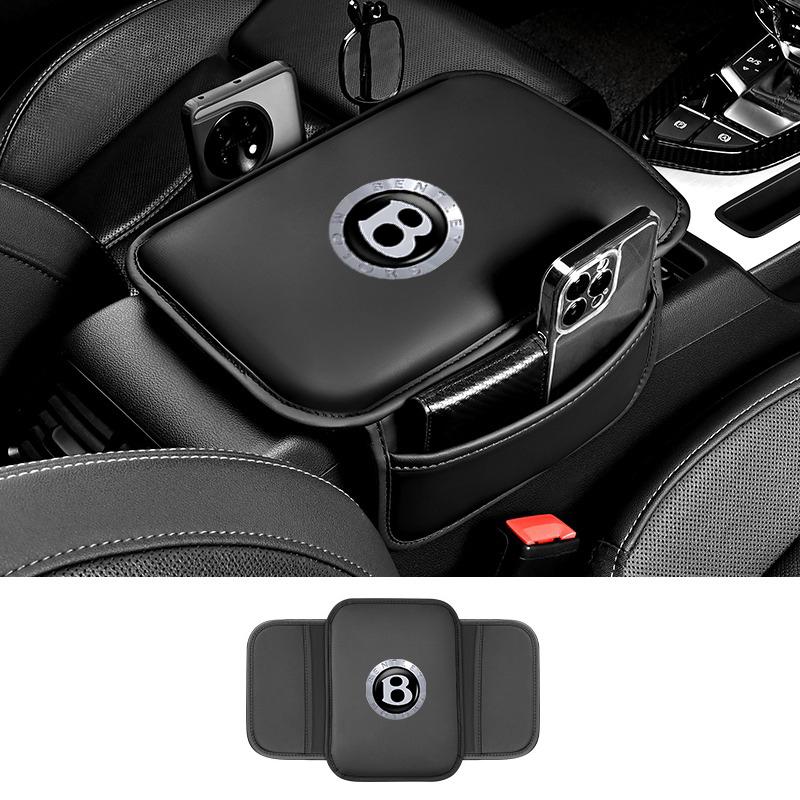 Leather Armrest Protector Pad with Storage Bag for Car for New Bentley Flying Hurtling Spur Continental GT Bentayga Mulsanne