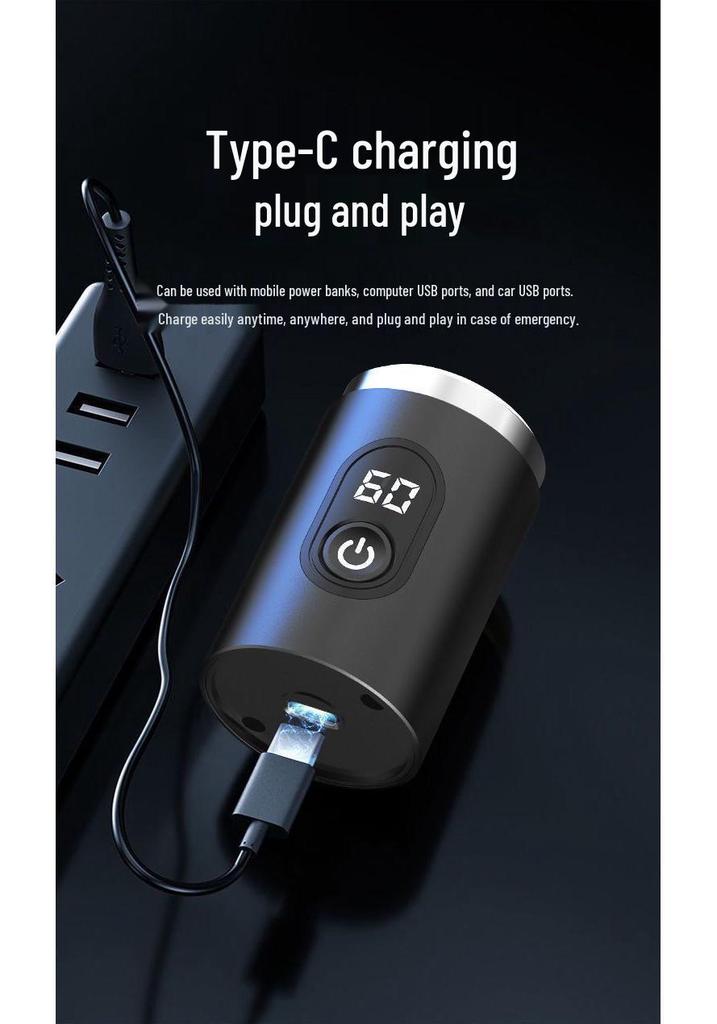 Mini Electric Shaver - Portable, Fast Charging, Type-C Interface for Men