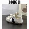 2025 spring and autumn matte soft-soled sports moral training shoes women's versatile round head casual leather cloth splicing Forrest Gump single